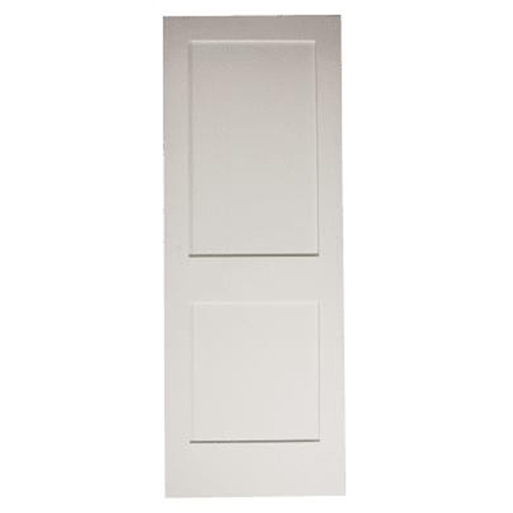 30 in x 80 in White Shaker 2-Panel Solid Core Primed MDF Interior Door Slab